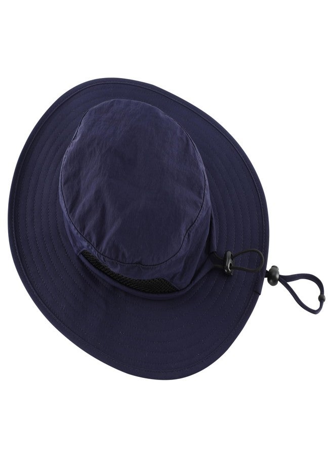 Connectyle Kids Bucket Hat Boys Safari Fishing Wide Brim Sun UPF 50+ Beach Hat Breathable Navy Blue - Image 2